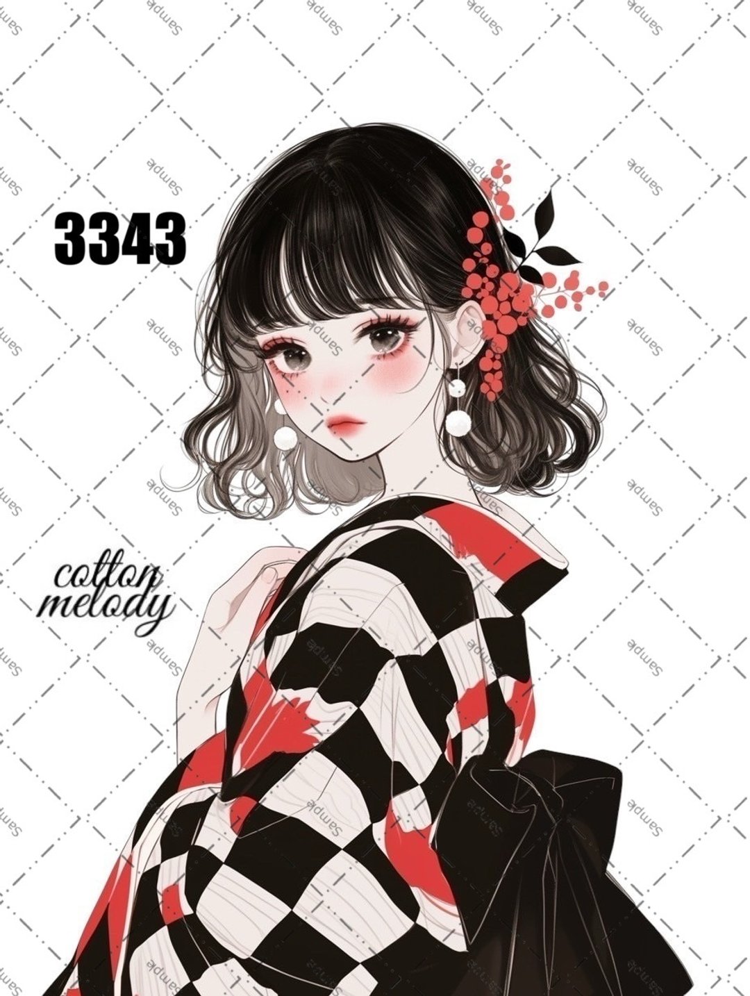 original sticker no.3343 人物贴纸 原创贴纸 原创人物贴纸 装饰贴纸 cotton melody - 贴纸 - 纸 