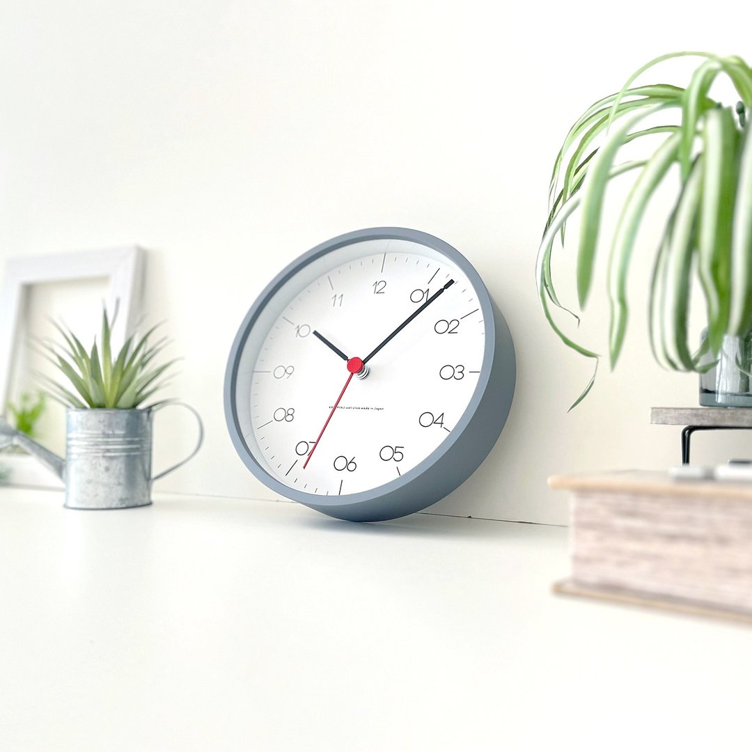 KATOMOKU plywood clock 24 灰色 (km-151GRS) 挂钟 日本制造 - 时钟/闹钟 - 木头 灰色