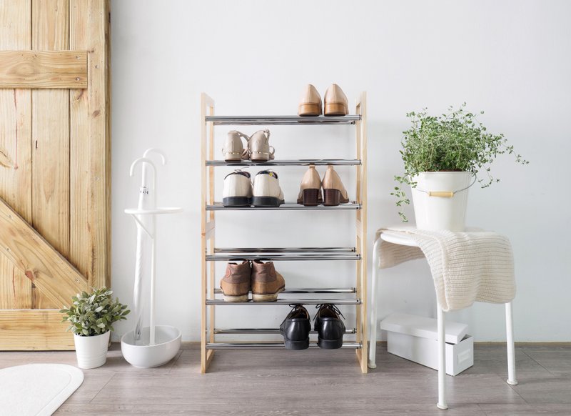 三层可堆叠伸缩鞋架/家居收纳 - 衣柜/鞋柜 - 其他金属 卡其色