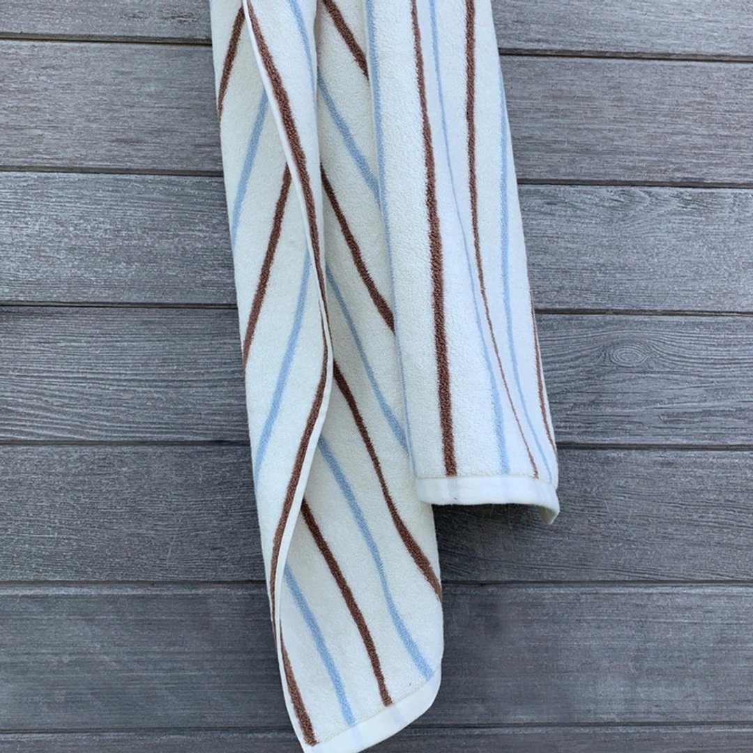OYOY Raita 条纹有机棉浴巾70x140 - 清新蓝 - 毛巾浴巾 - 棉．麻 
