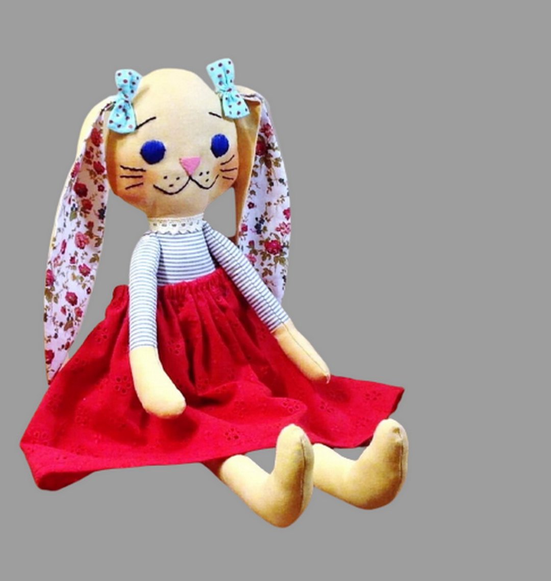 Bunny doll pattern Tutorial Rabbit toy sewing pattern Rag doll Cloth doll DIY - 手工艺教程/工具书 - 其他材质 