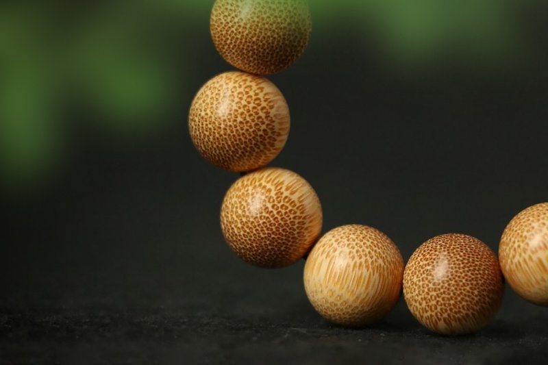 竹编系列 | 实心 大竹珠 龙血丝竹 金丝鱼籽纹 | 手串 佛珠 文玩 - 手链/手环 - 竹 