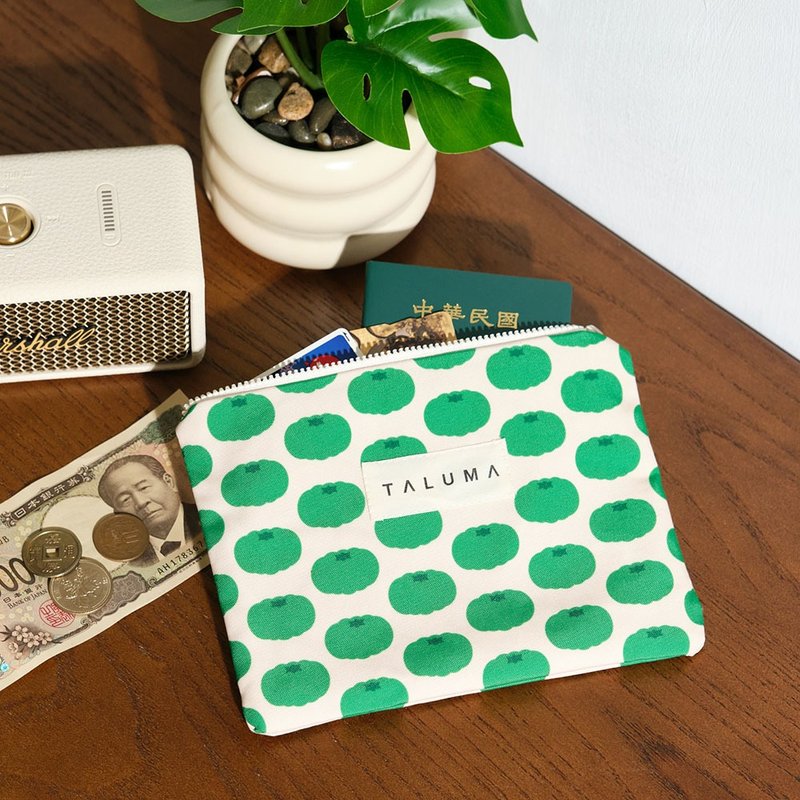 车轮茄数位印花拉链收纳包 - 化妆包/杂物包 - 聚酯纤维 绿色