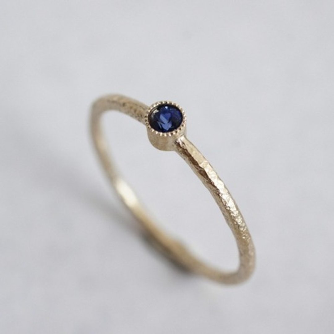 Sapphire birthstone ring [R050K10SP] - 戒指 - 宝石 