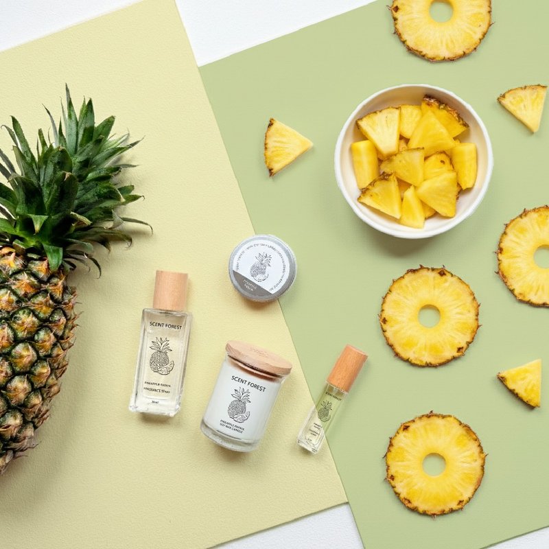 【Pinkoi设计展新品】凤梨木瓜 - 香氛喷雾 香氛蜡烛【新品预购】 - 蜡烛/烛台 - 蜡 白色