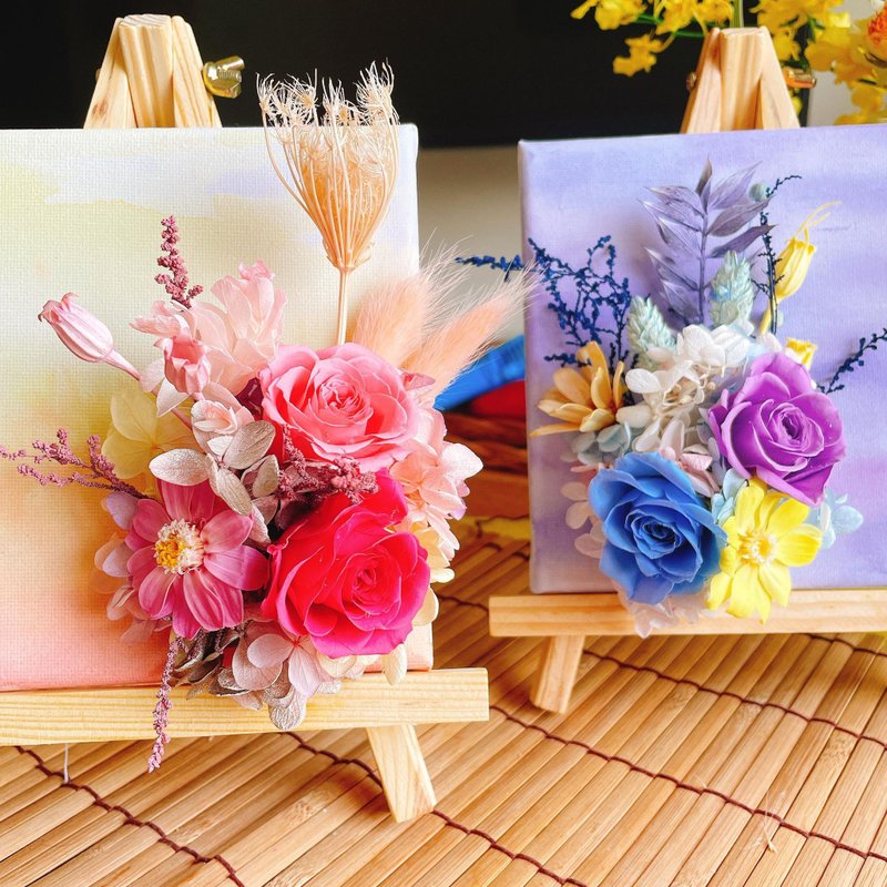 引花入画永生花画 DIY材料包 晨曦粉/夜幕蓝 - 植栽 - 植物．花 多色