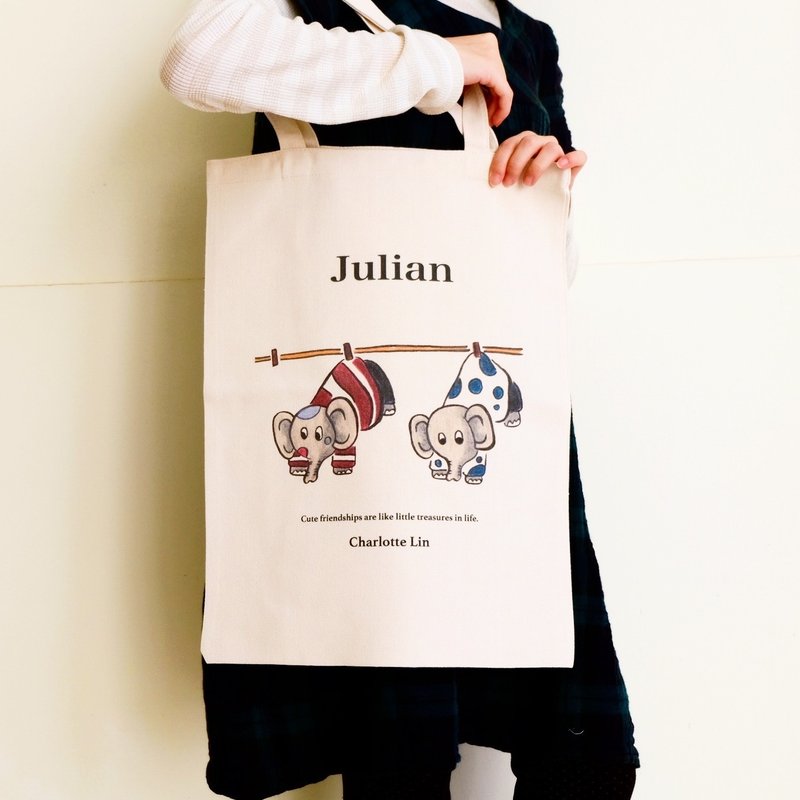 【Charlotte Lin 林晓柔】帆布包・懒洋洋的时光款 - 手提包/手提袋 - 棉．麻 