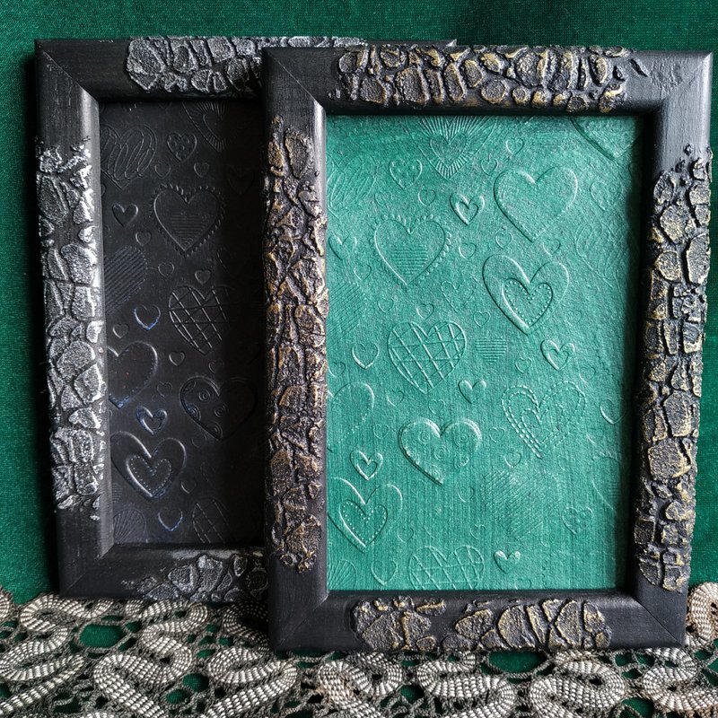 Black gothic wooden frame (for photo 4*6 inches) - 画框/相框 - 木头 黑色