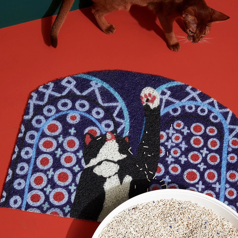 【Purrre x Lin 联名】防带出落砂垫防溅 入户门地垫 浴室防滑垫 - 猫砂/猫砂垫 - 棉．麻 多色