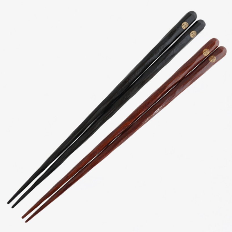 Hyosaemon Kezuri 筷子黑色（乌木）红色（Manilkara）大号/中号 - 筷子/筷架 - 木头 