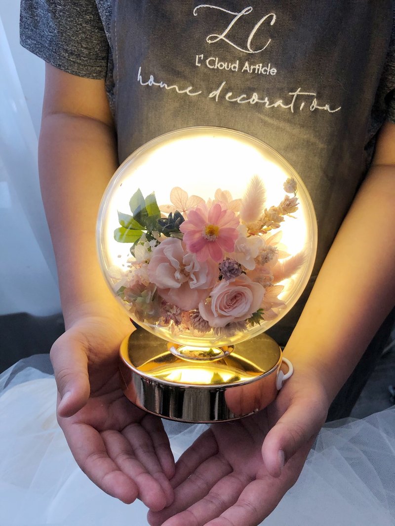 母亲节花艺设计系列-玫瑰不凋花桌灯 - 干燥花/捧花 - 其他材质 