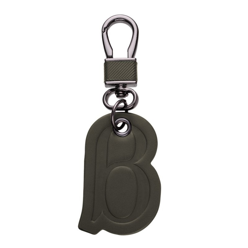 BAGMIO Logo 牛皮钥匙圈-橄榄绿 - 钥匙链/钥匙包 - 真皮 绿色