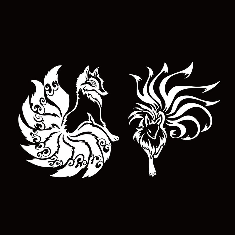 妖狐九尾 九尾狐 反光贴纸 车贴 防水耐晒高亮度 机车汽车贴纸 - 贴纸 - 防水材质 