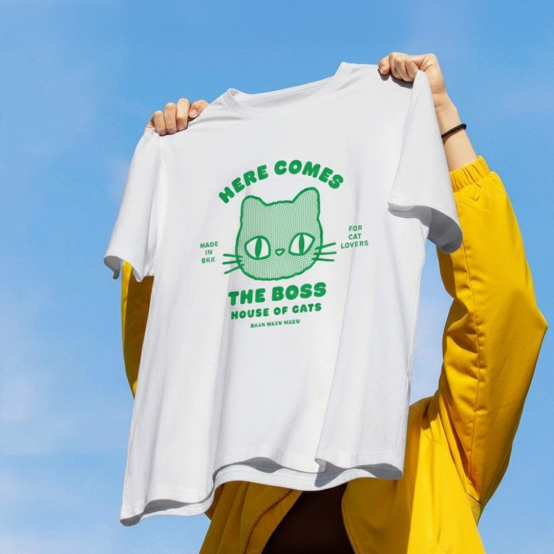 The Boss Cat T-shirt 猫咪领袖纯棉印花 T 恤 - 女装 T 恤 - 棉 多色