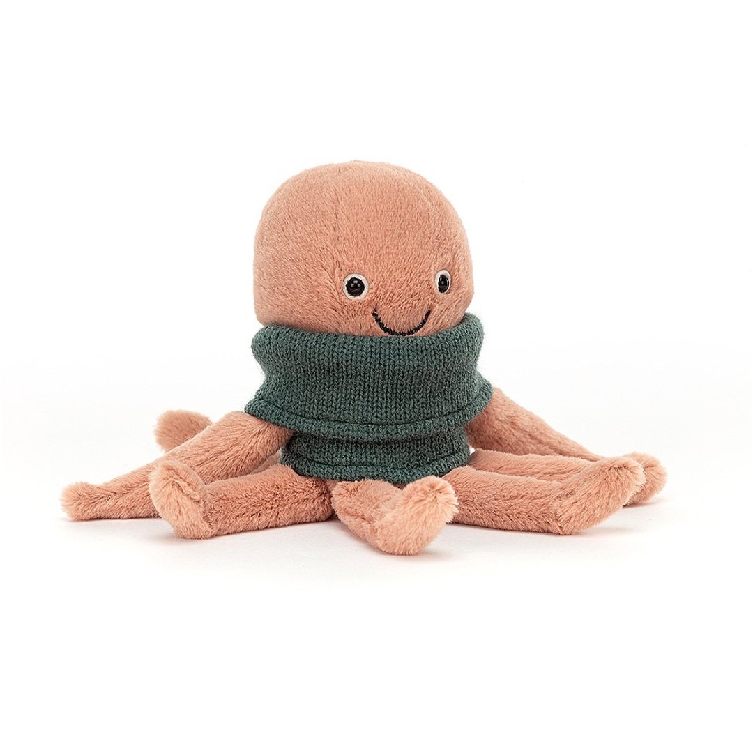Cozy Crew Octopus 毛衣章鱼 20x11cm - 玩偶/公仔 - 聚酯纤维 粉红色