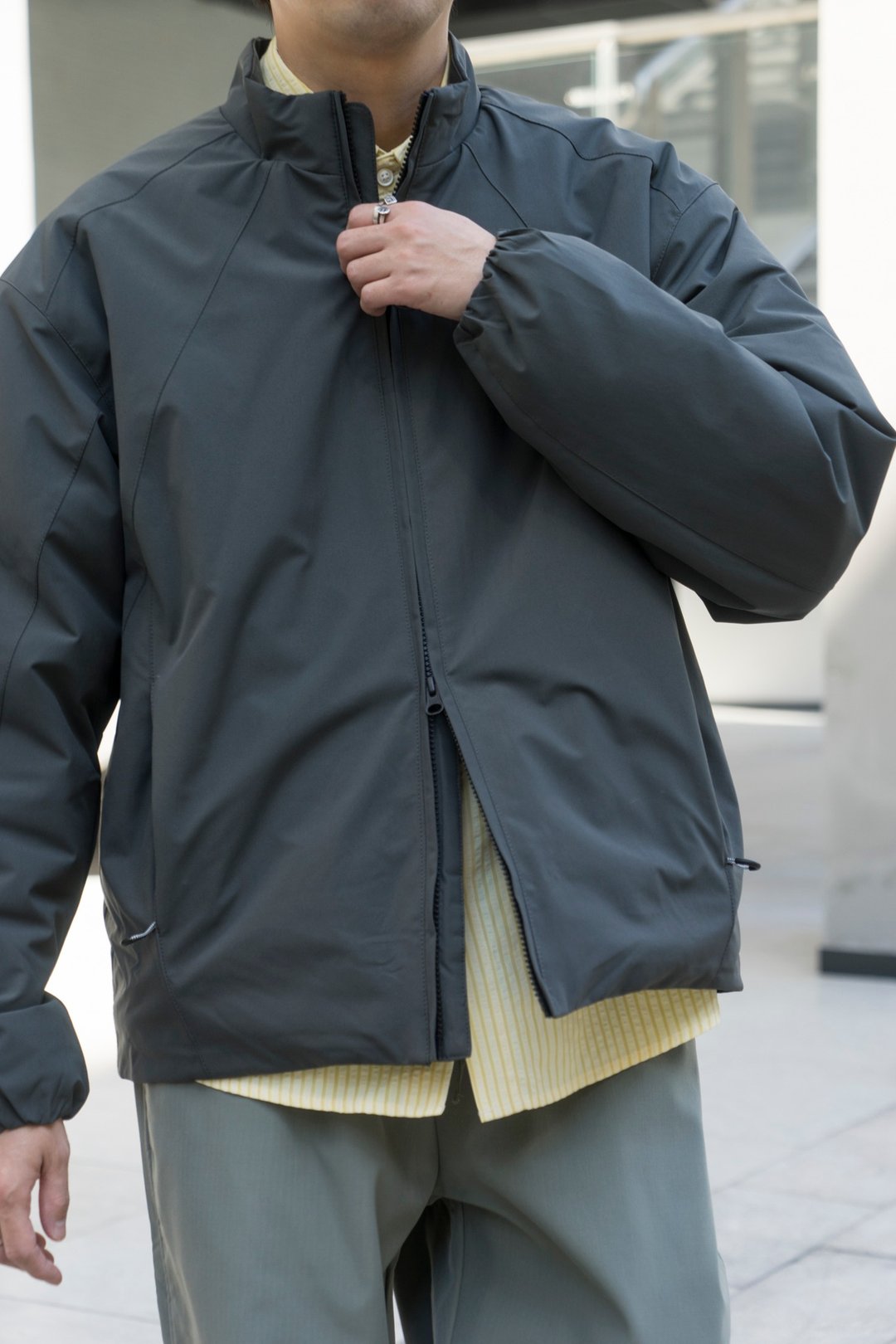 Coat 推薦!日系城市機能棉外套 超舒適冬季保暖立領寬鬆輕量夾克 - 男装外套 - 棉．麻 黑色