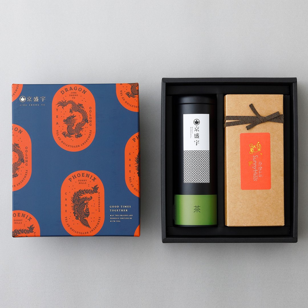 京盛宇【龙凤呈祥】轻焙冻顶乌龙茶叶+微热山丘凤梨酥-附专属提袋 - 茶 - 其他材质 多色