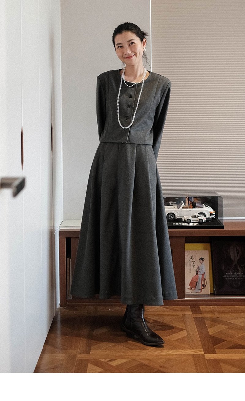 法式 复古法式小香风短款圆领西装 - 女装上衣 - 其他材质 