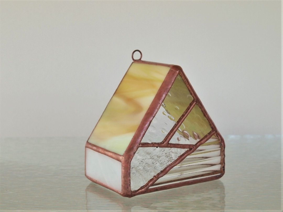 Tiny Houses Web Yellow Green LED Candle Only Candle Holder · Stained Glass - 灯具/灯饰 - 玻璃 黄色