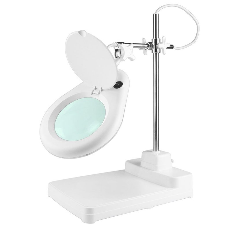 2.3x/5D/127mm 工作型XY支臂LED台灯放大镜 座式平台【E045-3】 - 灯具/灯饰 - 玻璃 白色