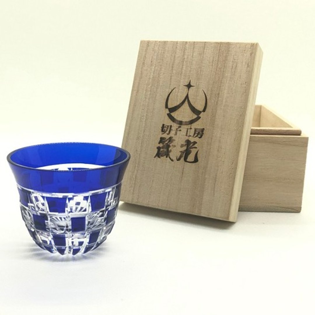 Guinomi/空心格子图案 - 茶具/茶杯 - 玻璃 