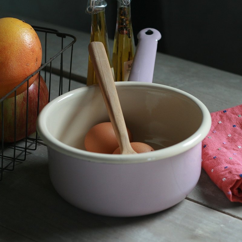 波兰Emalia Olkusz珐琅片手锅 (雾粉)(FDN000507) - 锅具/烤盘 - 珐琅 粉红色