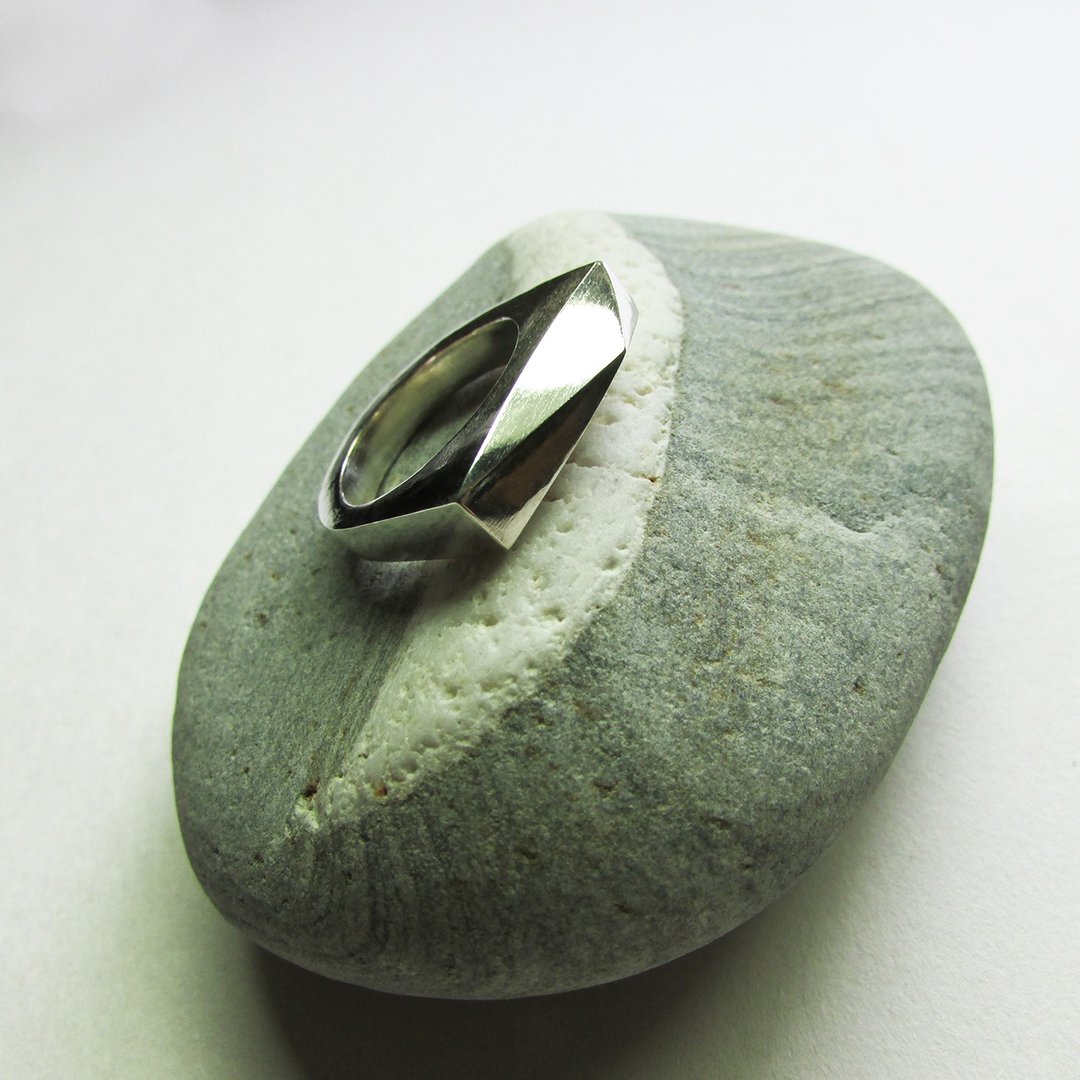 cutting ring_切割戒指 | 925银 限量 设计师手作 超取包邮 - 戒指 - 银 银色