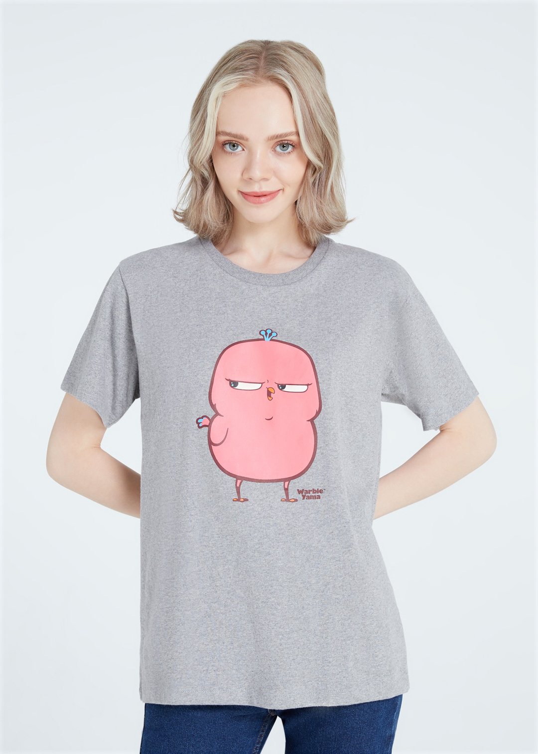 Phebie T-shirt premium soft (Grey) - 女装短裤 - 棉 灰色