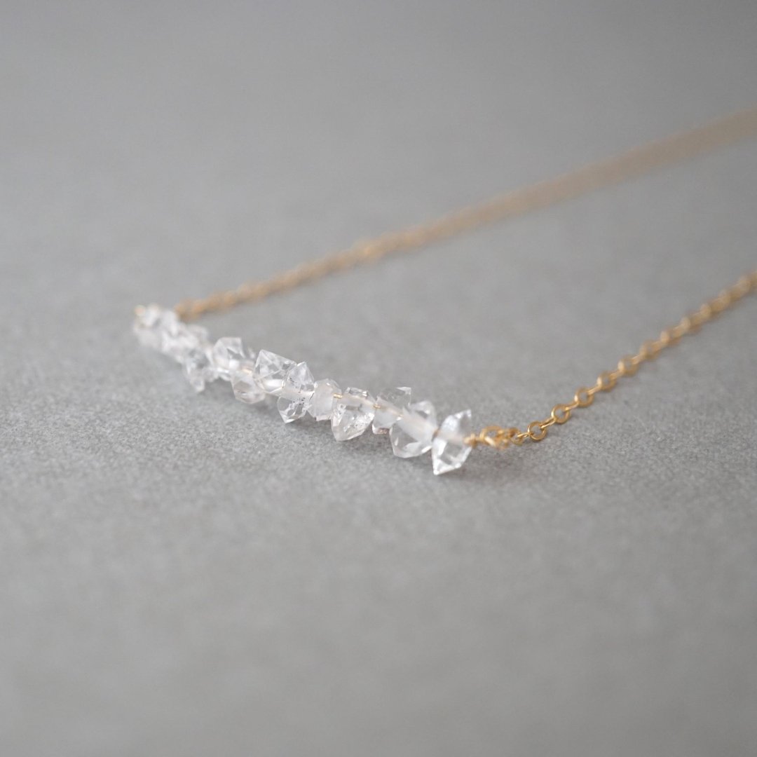 14kgf Herkimer Diamond Line Necklace - 项链 - 宝石 