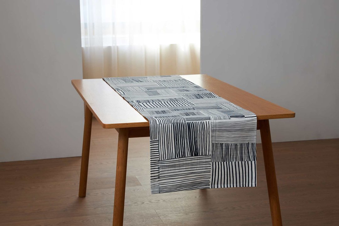 印花帆布桌旗 / 编织深蓝 - 餐垫/桌巾 - 棉．麻 多色