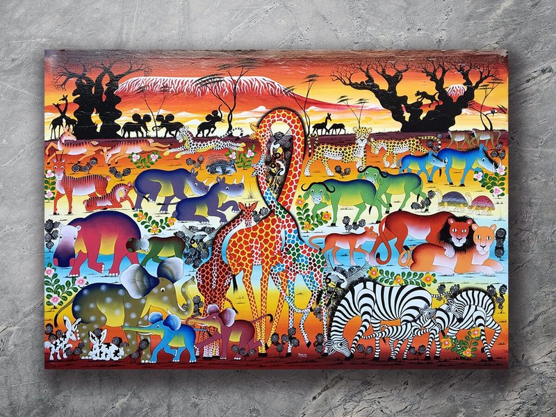 T986吉力马札罗山之黄昏/非洲TingaTinga原画作 - 海报/装饰画/版画 - 其他材质 