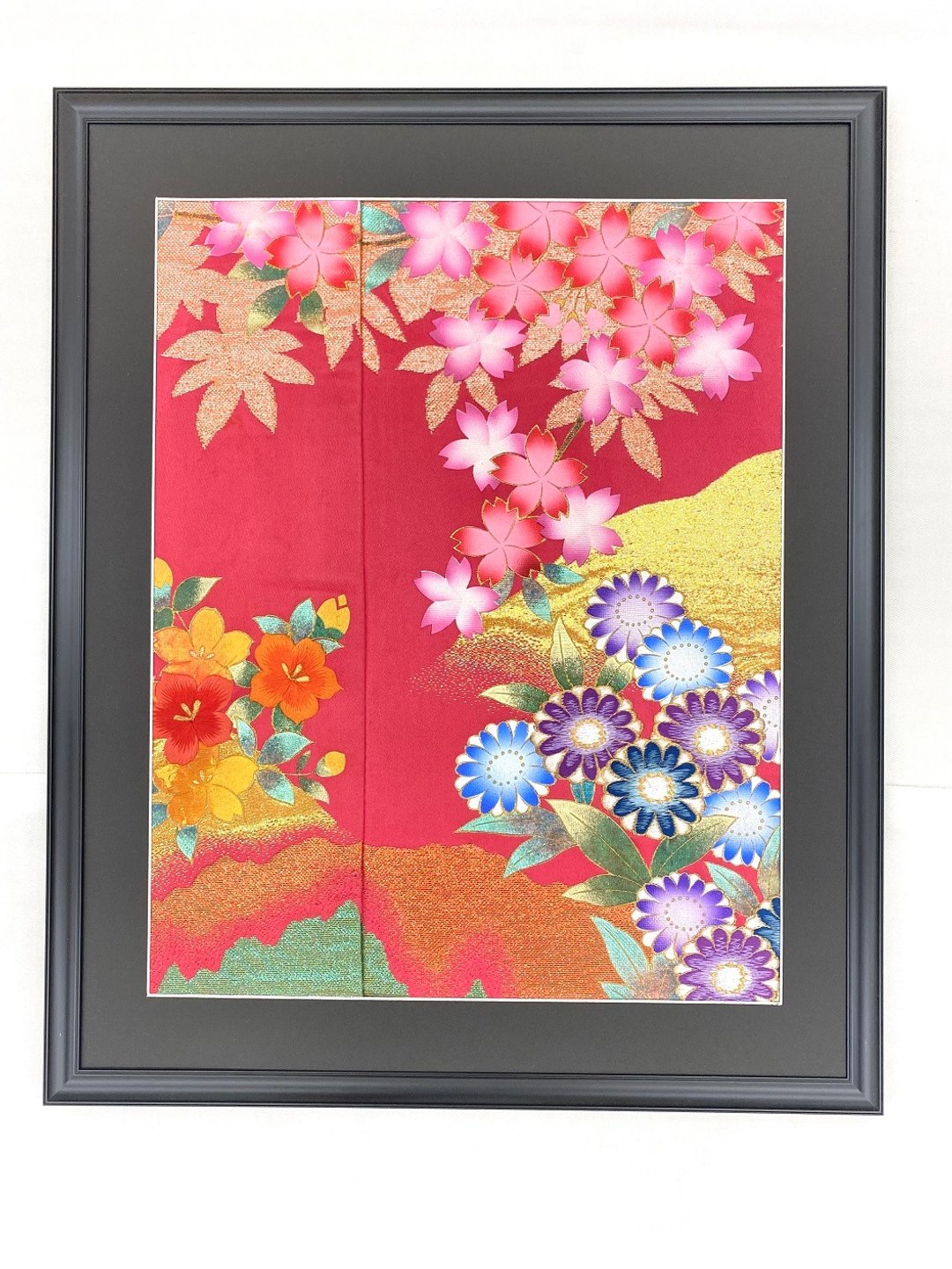 色打挂刺绣和服装饰画 : 复古艺术画框 现代和风家居布置 55 - 墙贴/壁贴 - 丝．绢 粉红色