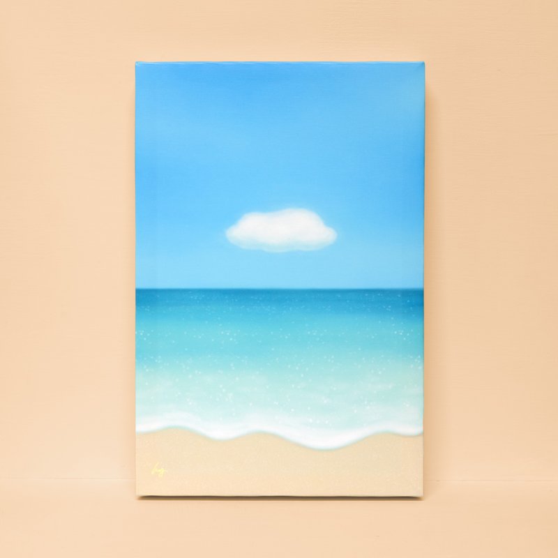 平静海与云-挂画/装饰画/疗愈画作/画/海/云/天空/蓝天/海边/沙滩 - 海报/装饰画/版画 - 其他材质 蓝色
