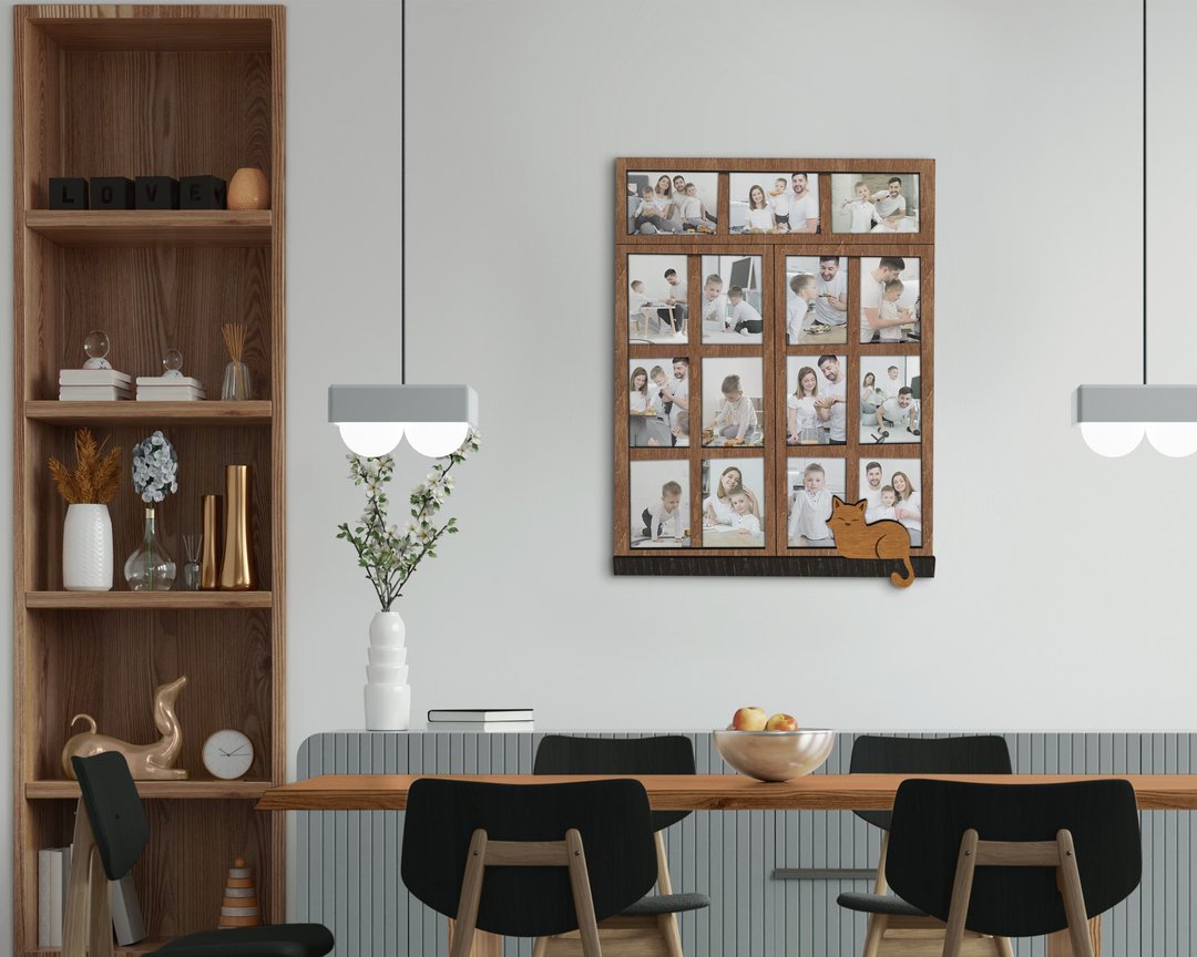 Custom color picture frame collage in a shape of a window Wall decor - 墙贴/壁贴 - 木头 咖啡色