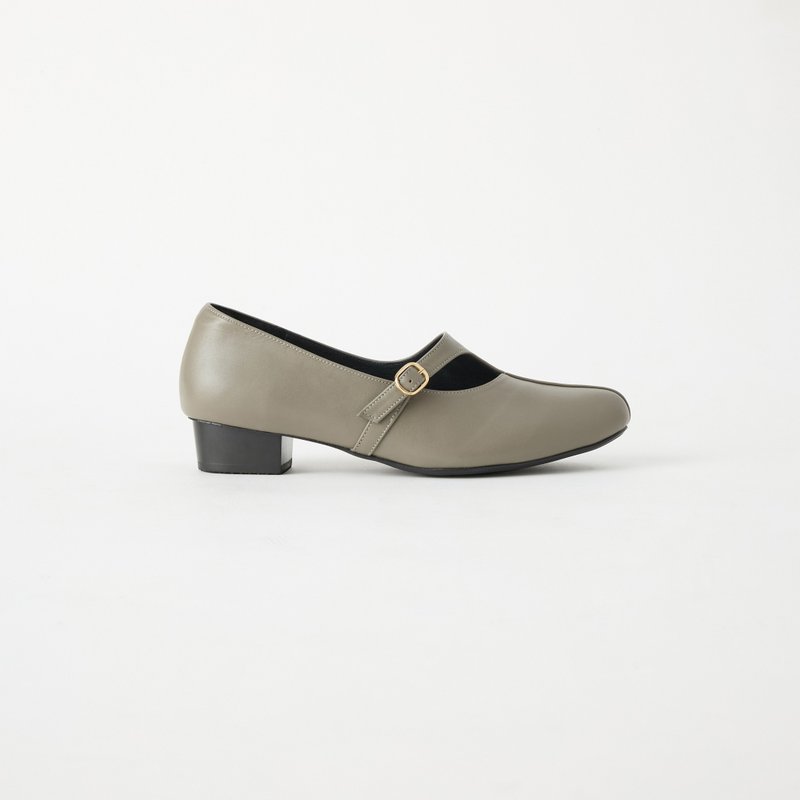 | 真皮手工・秋冬新品 | Phoebe 菲比 真皮 玛莉珍 灰绿色 - 玛莉珍鞋 - 真皮 绿色