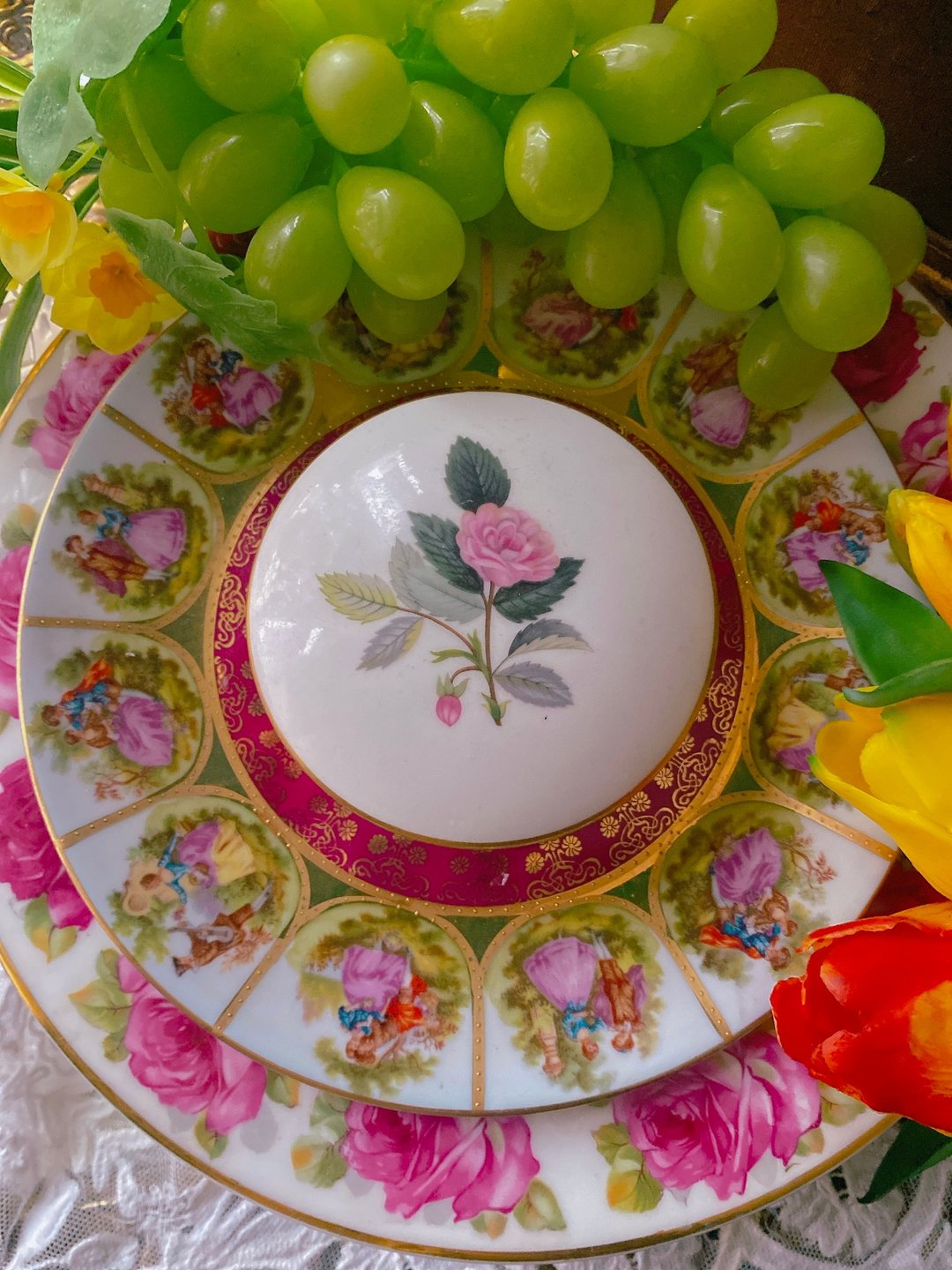 英国骨瓷皇家御用Wedgwood 1902 年海瑟薇粉红玫瑰花 珠宝盒 饰品 - 收纳用品 - 瓷 