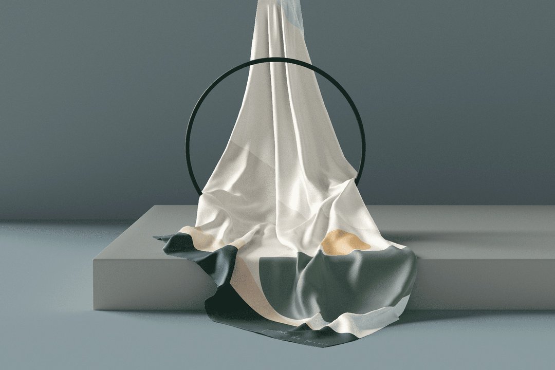 Silver cloud 真丝丝巾 100% silk | 90x90cm - 丝巾 - 丝．绢 银色