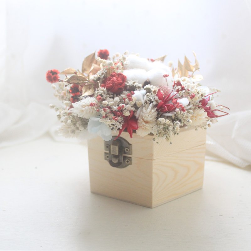 花团锦簇木头花盒・新年糖果盒干燥花经典花礼 - 植栽/盆栽 - 植物．花 红色