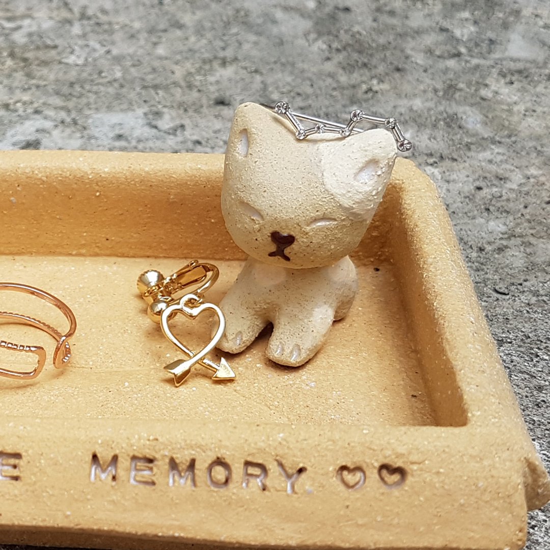 纸箱猫【长盒-斑点/虎斑花猫】饰品盒 / 置物盒 - 收纳用品 - 陶 卡其色