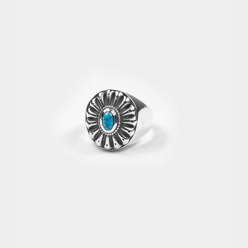 Turquoise Clam Ring - 戒指 - 纯银 
