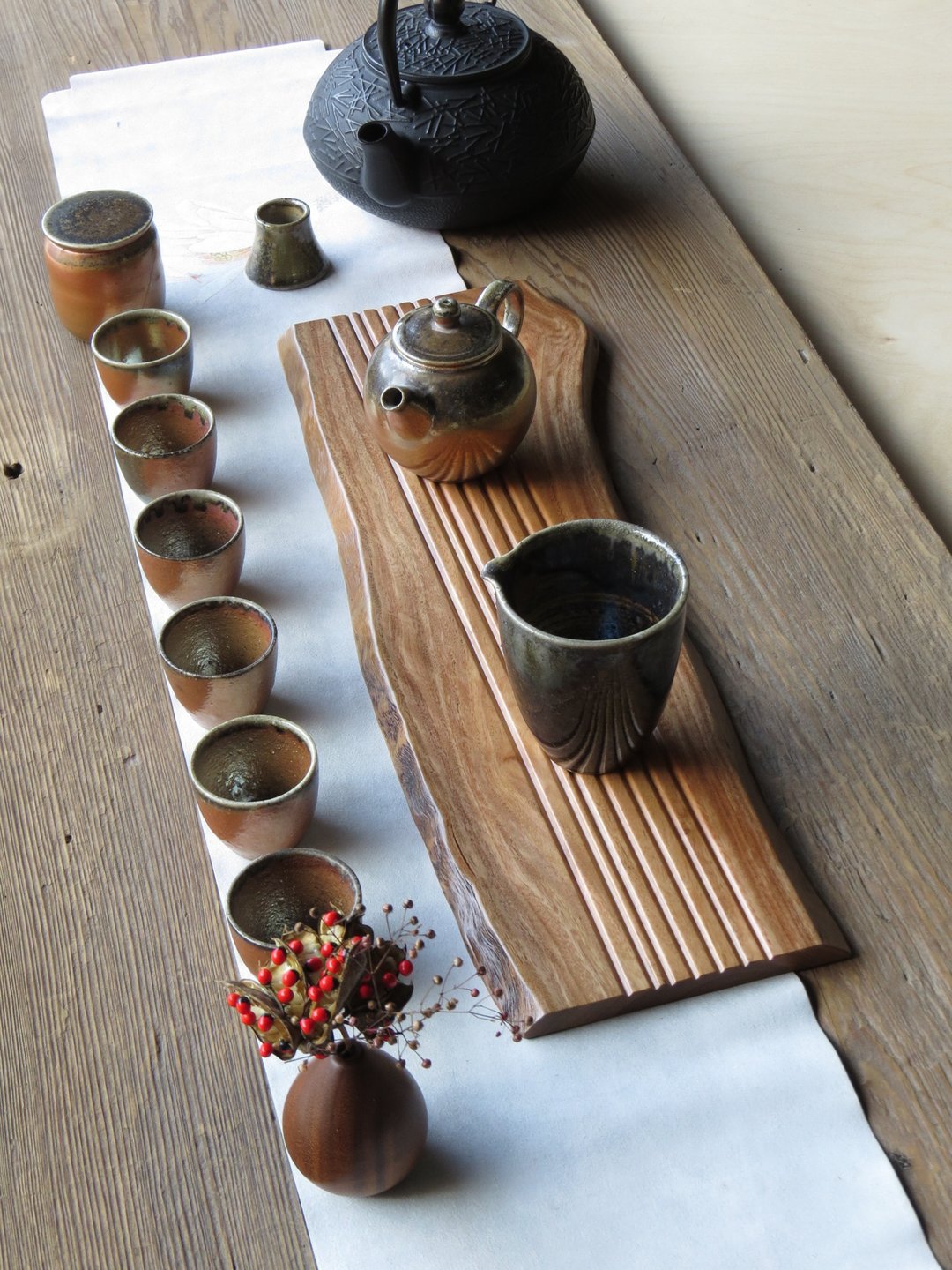 HO MOOD 解构系列—手作 原木茶盘 - 杯垫 - 木头 咖啡色