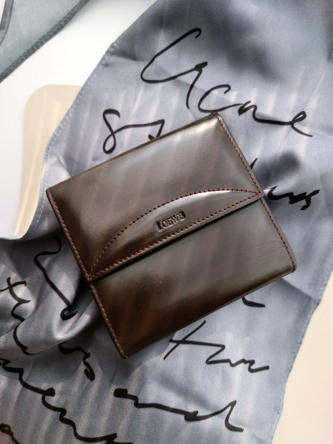 中古美品 Loewe 罗意威 卡套钱包零钱包皮夹短夹卡片夹卡片套卡夹 - 皮夹/钱包 - 真皮 黑色