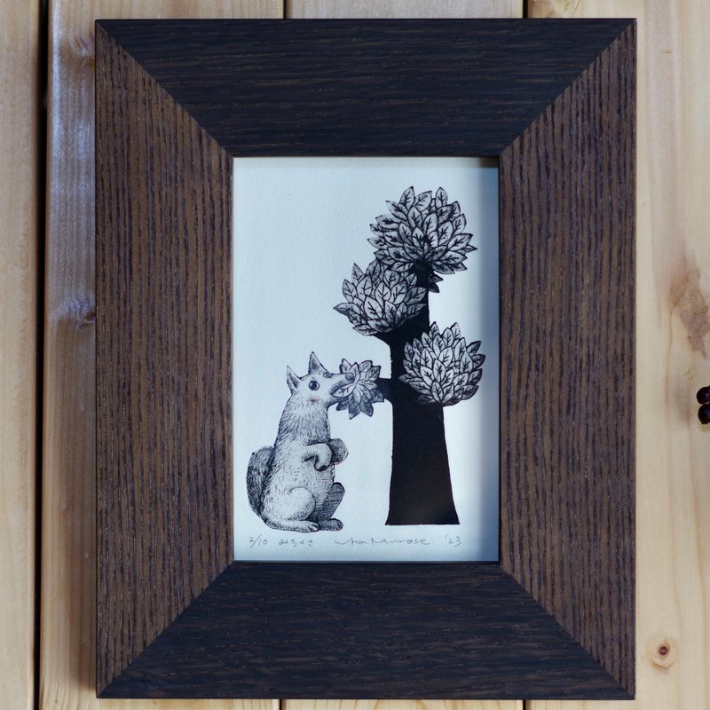 散步时休息一下 　裱框印刷品 - 画框/相框 - 棉．麻 蓝色