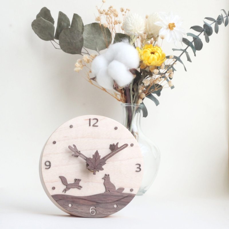 CLOCK_10 桌立时钟 故事情境 双入组 可磁吸 壁挂 - 时钟/闹钟 - 木头 咖啡色