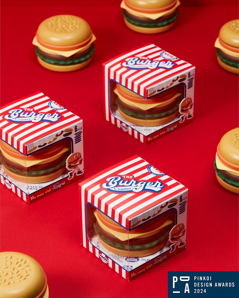 The Burger Coaster - Niknax (set of 6 coasters) - 杯垫 - 塑料 多色