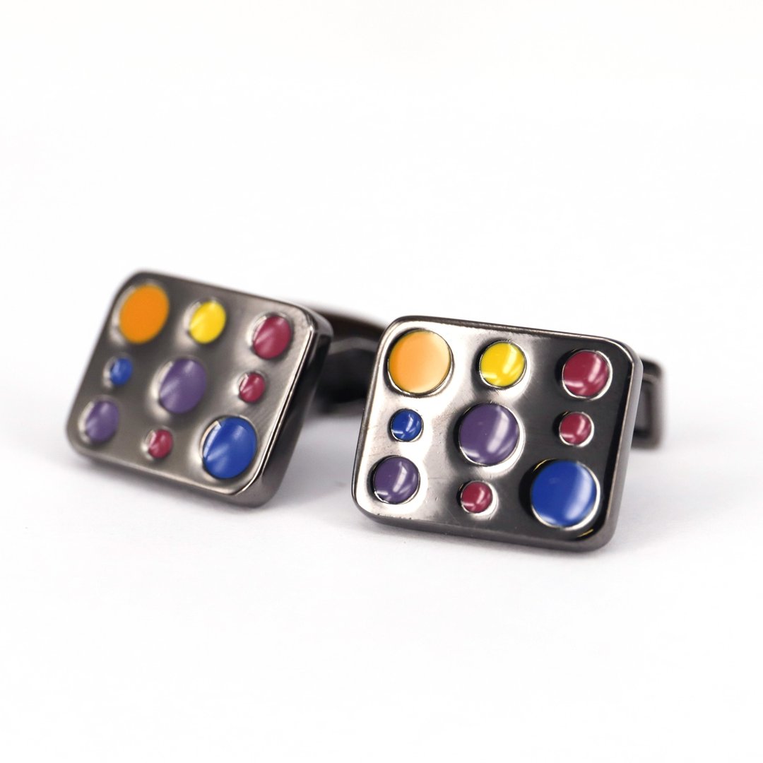Multicoloured Dots  Cufflink - 袖扣 - 珐琅 
