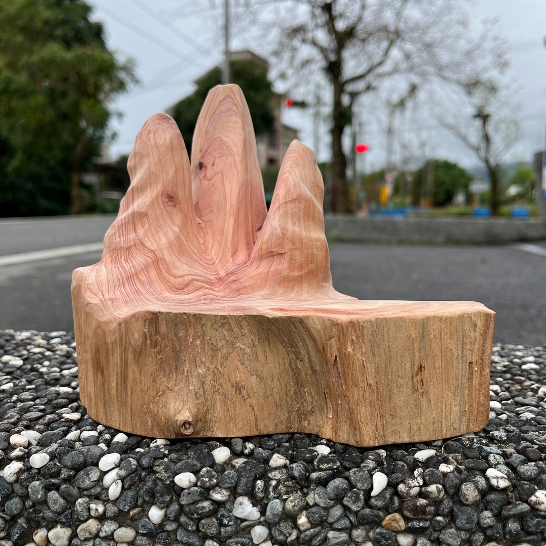 平台山峰　喦岔　龙柏摆件　家饰摆件　小枯山水　雕刻件 - 摆饰 - 木头 红色