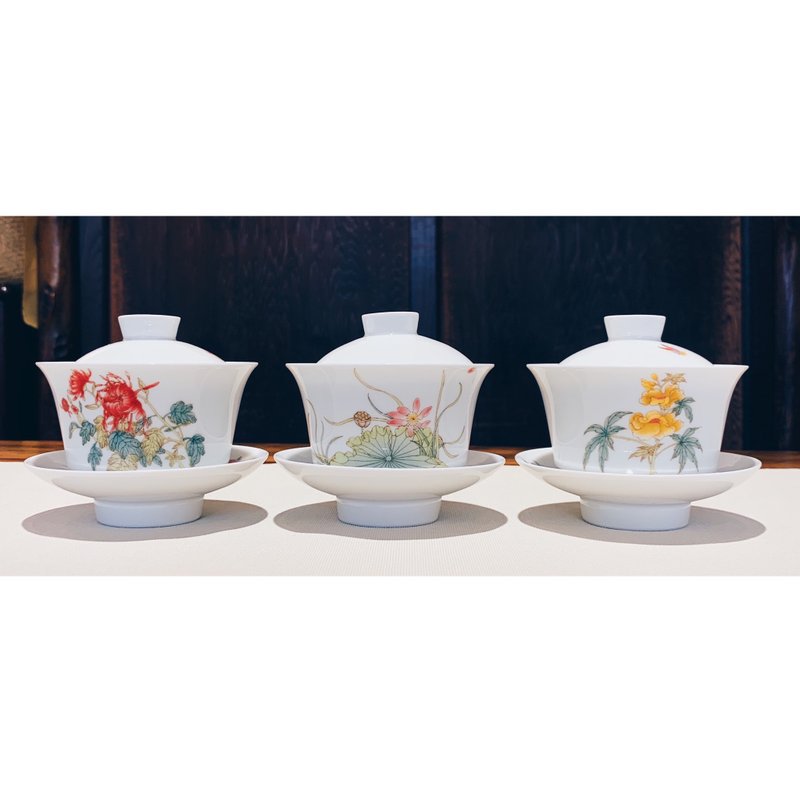 不言美器 釉中彩 川碗 盖杯 - 茶具/茶杯 - 瓷 