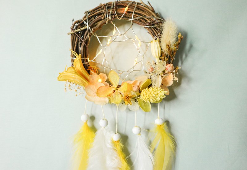 不凋花LED灯捕梦网 | 黄色 - 灯具/灯饰 - 植物．花 黄色