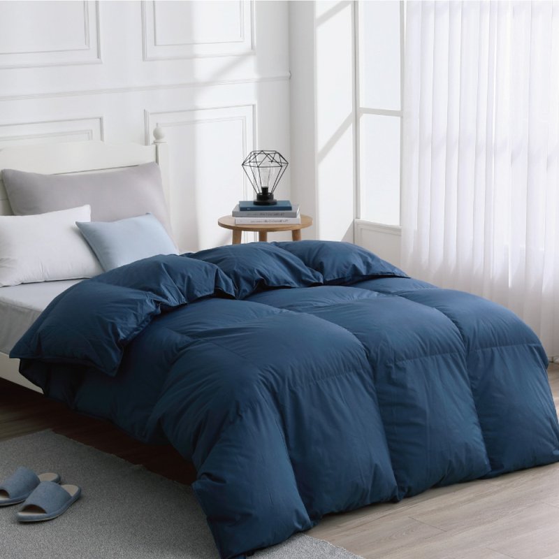 单人/冬月羽绒被/好收纳、可机洗、免被套、超保暖-沉稳蓝 - 被子/毛毯 - 羽绒 